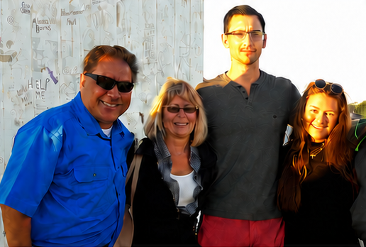 Mary Gunn with members of the Troy community